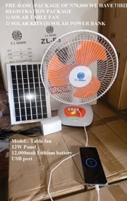 Solar table fan